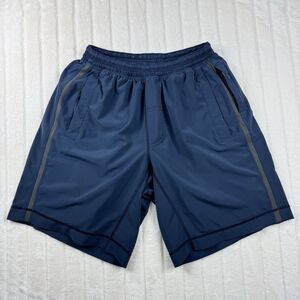 Lululemon Brief Lined Gym Shorts Men's M 8" Navy Comfort Stretch Performance